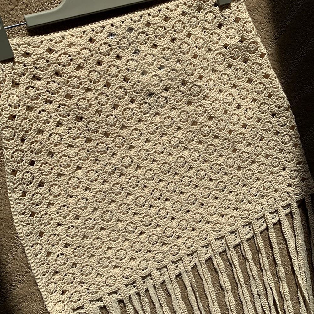 Zara Crochet Knit Fringed Mini Skirt - Picture 8 of 15